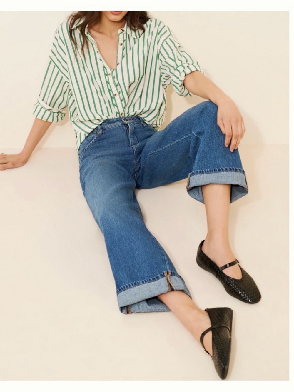 Pilcro Wide-Leg Jeans in Medium Blue